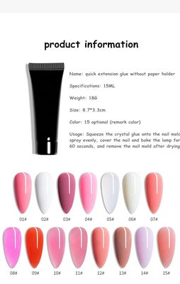 Gel UV cor-de-rosa Nude branco da extensão 15ml/30ml do realce
